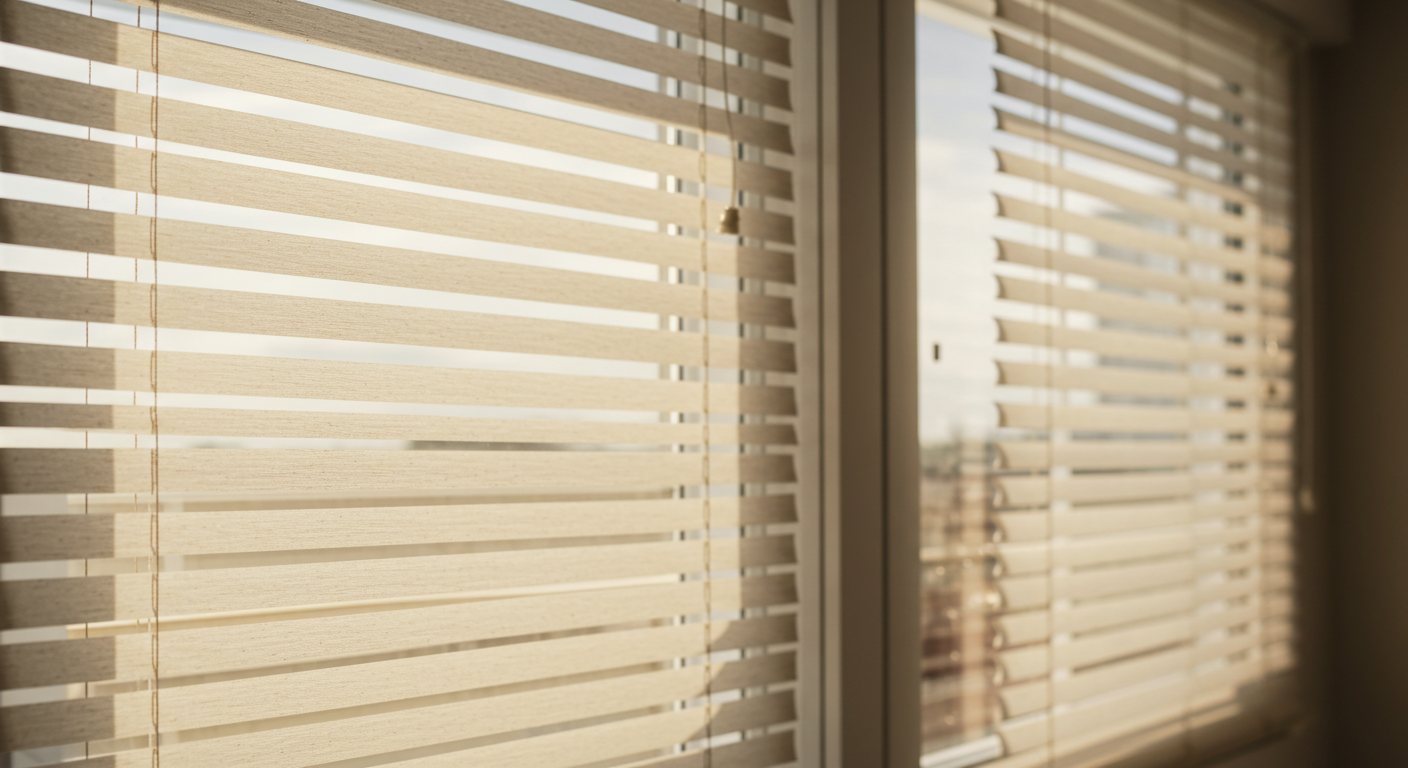 blinds drawn at window
